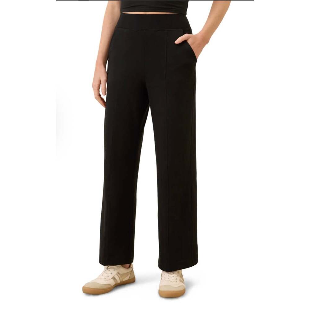 PACT Organic Cotton Airplane Pintuck Wide Leg Pants Black Size Small EUC